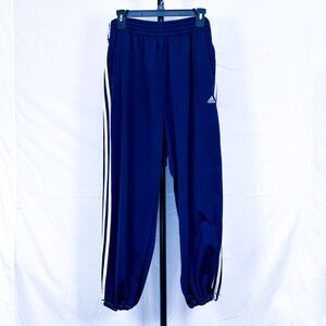 Adidas Tear Away Warm Up Track Pants Men XL Blue White Relaxed Basketball Vntg
